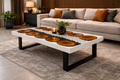 Pure River – Custom Wood Slice & Resin Coffee Table