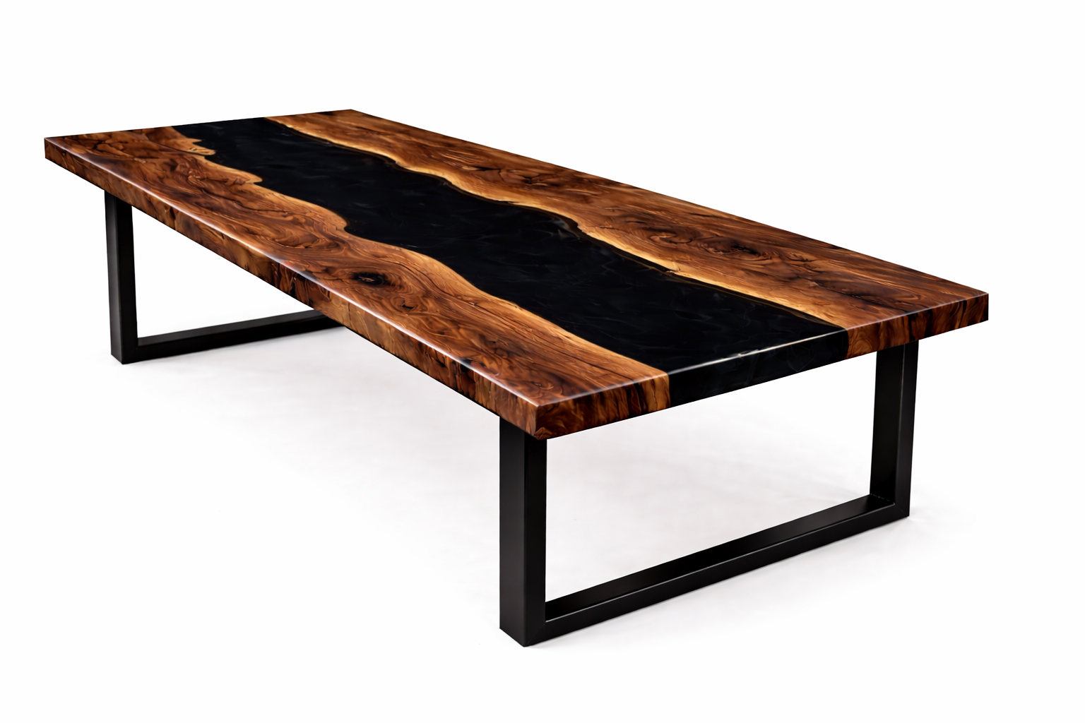 Silent River – Custom Wood & Epoxy River Dining Table
