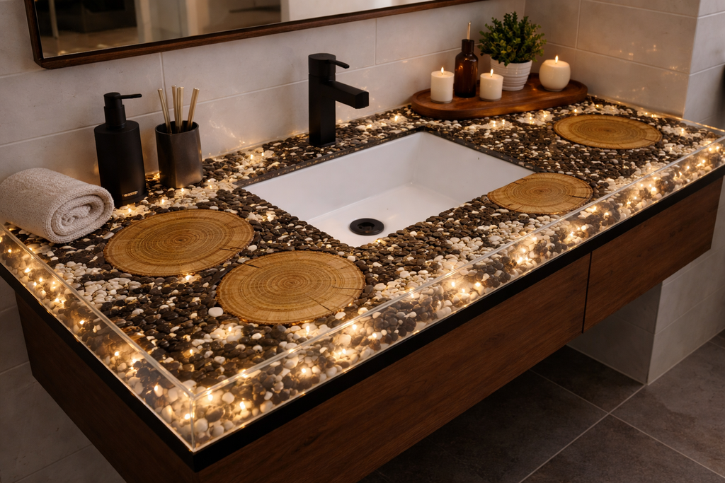 Bespoke Resin Vanity – Custom Wood & Epoxy Resin Vanity